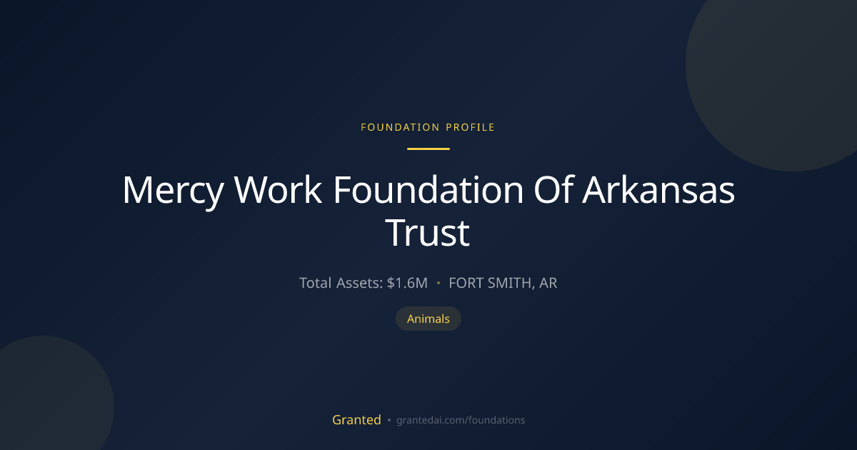 Mercy Work Foundation Of Arkansas Trust | Granted AI