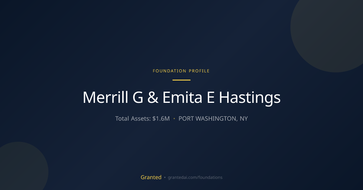 Merrill G & Emita E Hastings | Granted AI