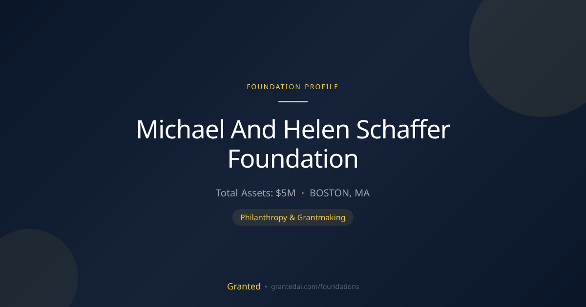 Michael And Helen Schaffer Foundation | Granted AI