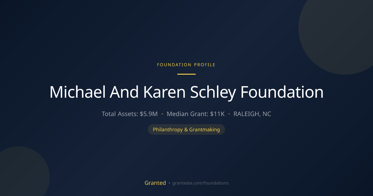 Michael And Karen Schley Foundation | Granted AI