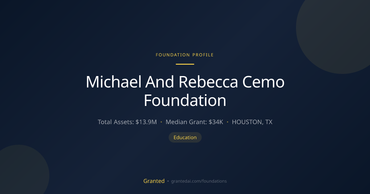 Michael And Rebecca Cemo Foundation | Granted AI