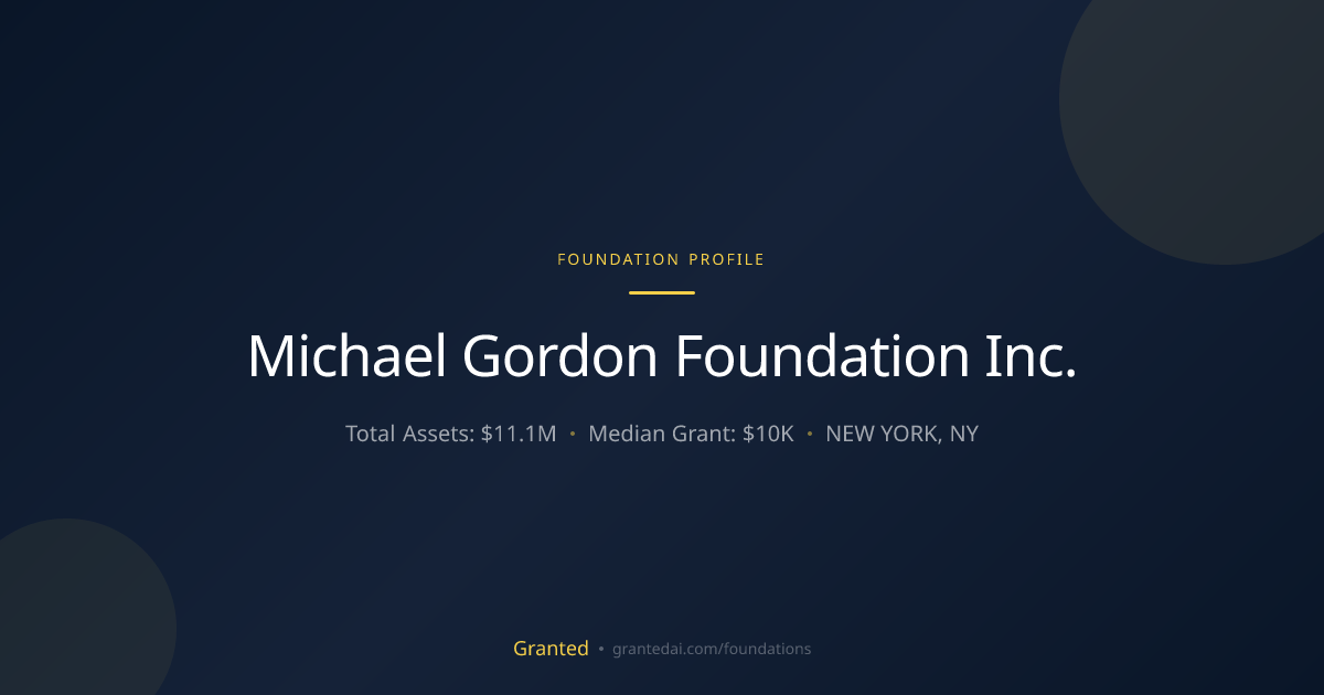 Michael Gordon Foundation Inc. | Granted AI
