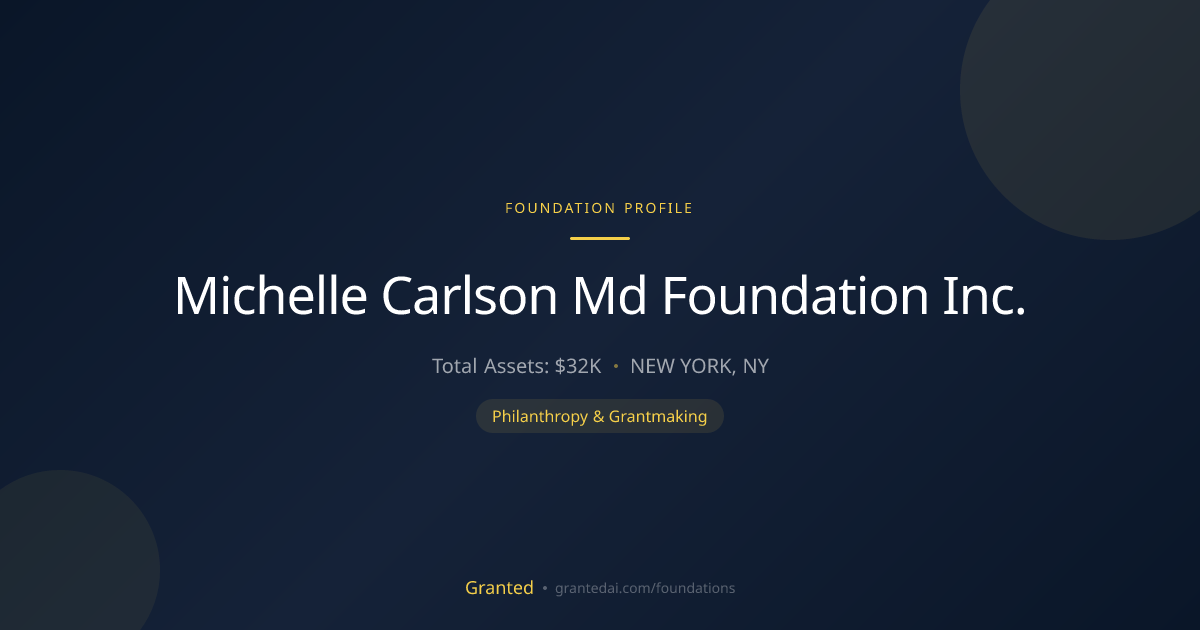 Michelle Carlson Md Foundation Inc. | Granted AI
