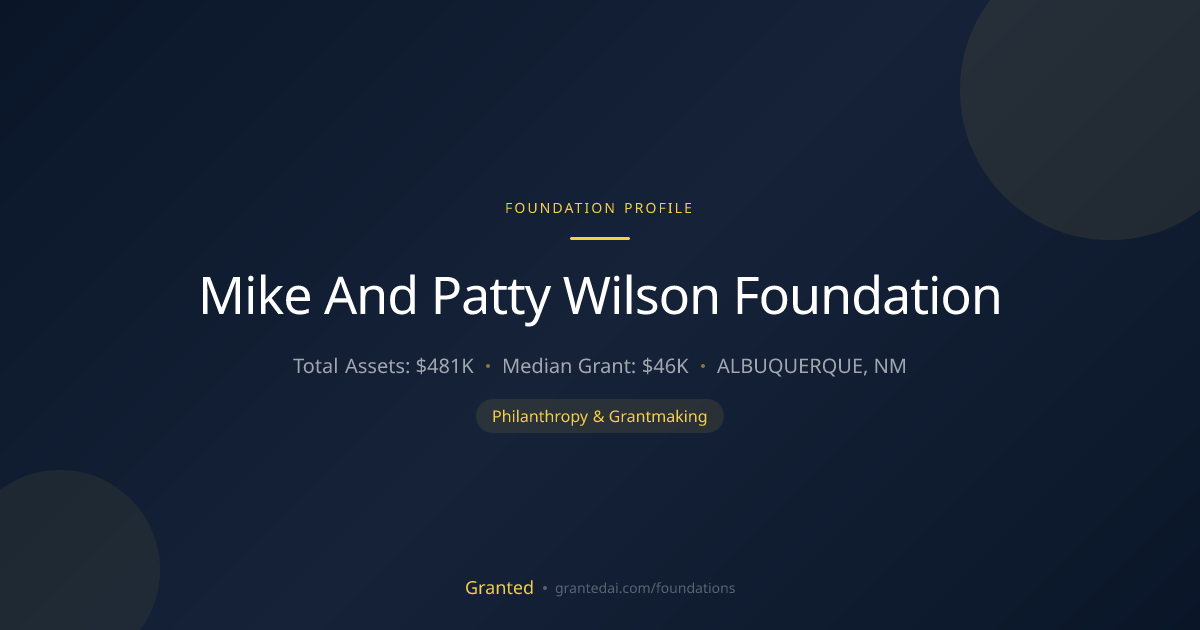 Mike And Patty Wilson Foundation | Granted AI