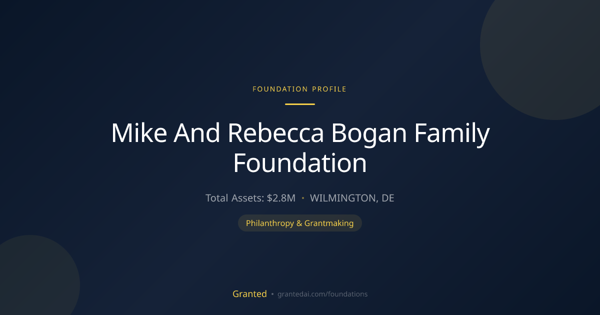 Mike And Rebecca Bogan Family Foundation | Granted AI