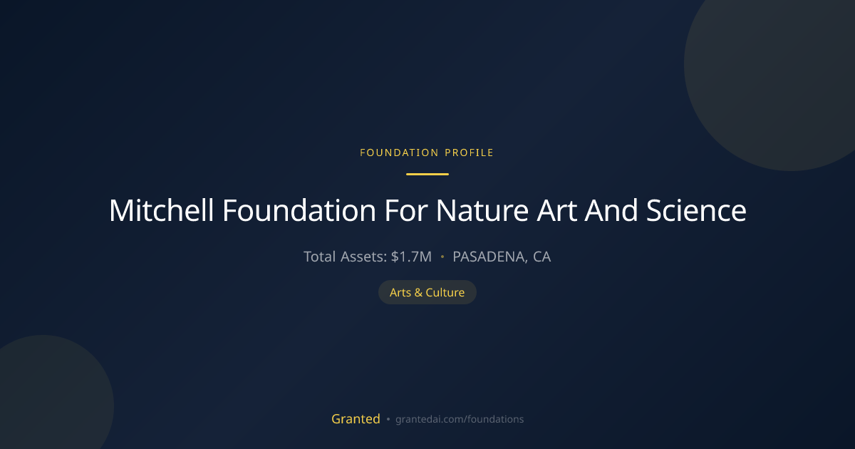 Mitchell Foundation For Nature Art And Science | Granted AI