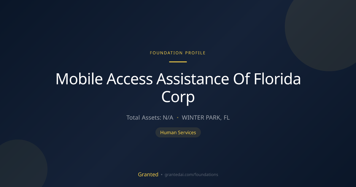 Mobile Access Assistance Of Florida Corp | Granted AI