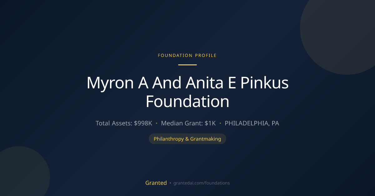 Myron A And Anita E Pinkus Foundation | Granted AI