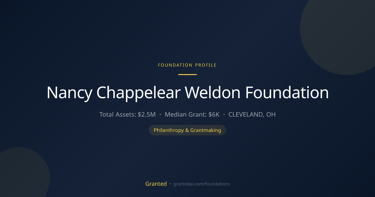 Nancy Chappelear Weldon Foundation | Granted AI