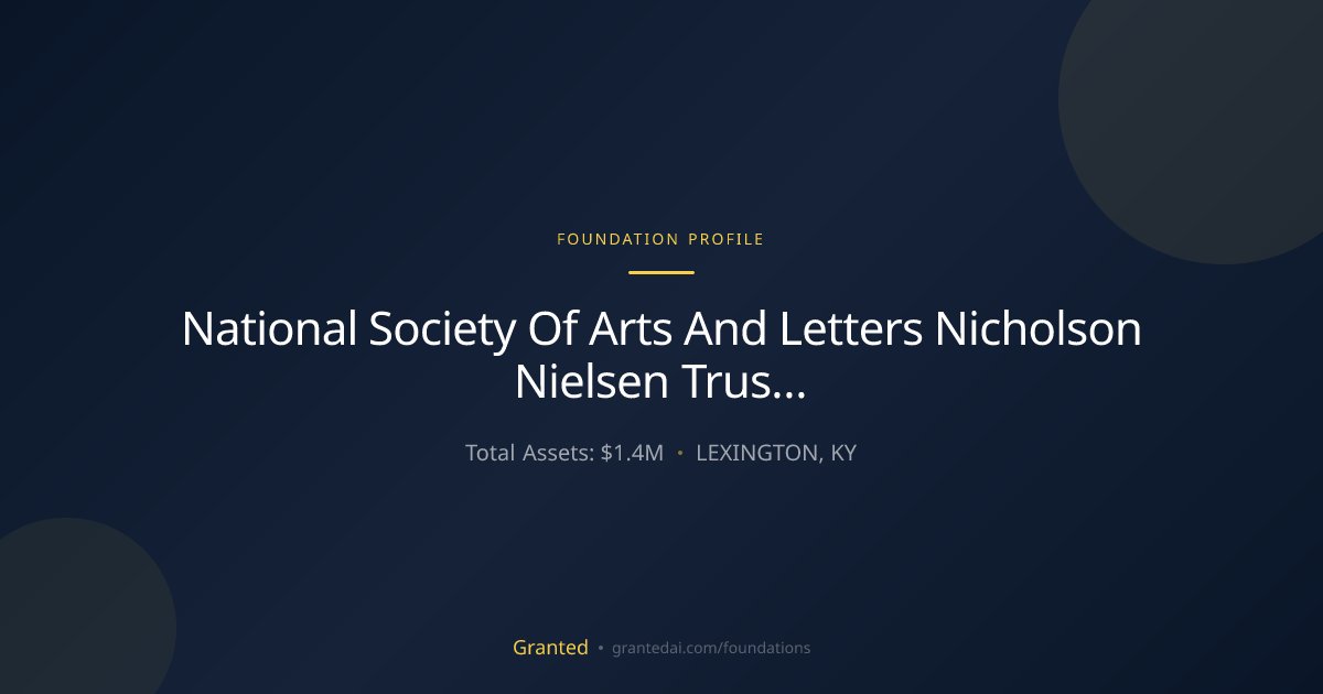 National Society Of Arts And Letters Nicholson N... | Granted AI