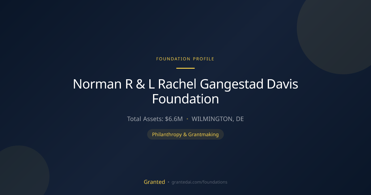 Norman R & L Rachel Gangestad Davis Foundation | Granted AI