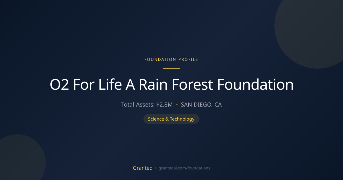 O2 For Life A Rain Forest Foundation | Granted AI