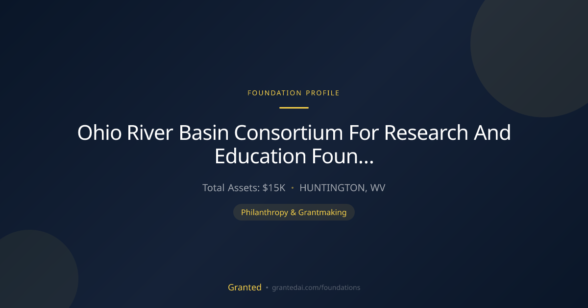 Ohio River Basin Consortium For Research And Edu... | Granted AI