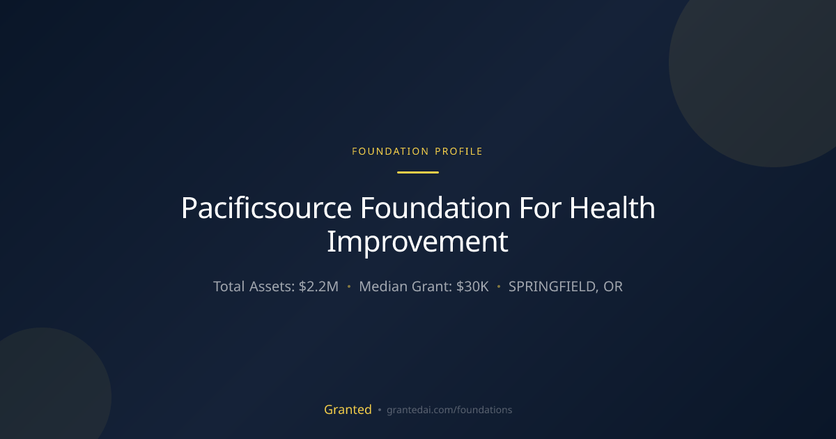 Pacificsource Foundation For Health Improvement | Granted AI