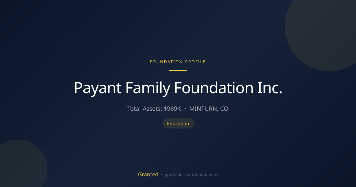 Payant Family Foundation Inc. | Granted AI