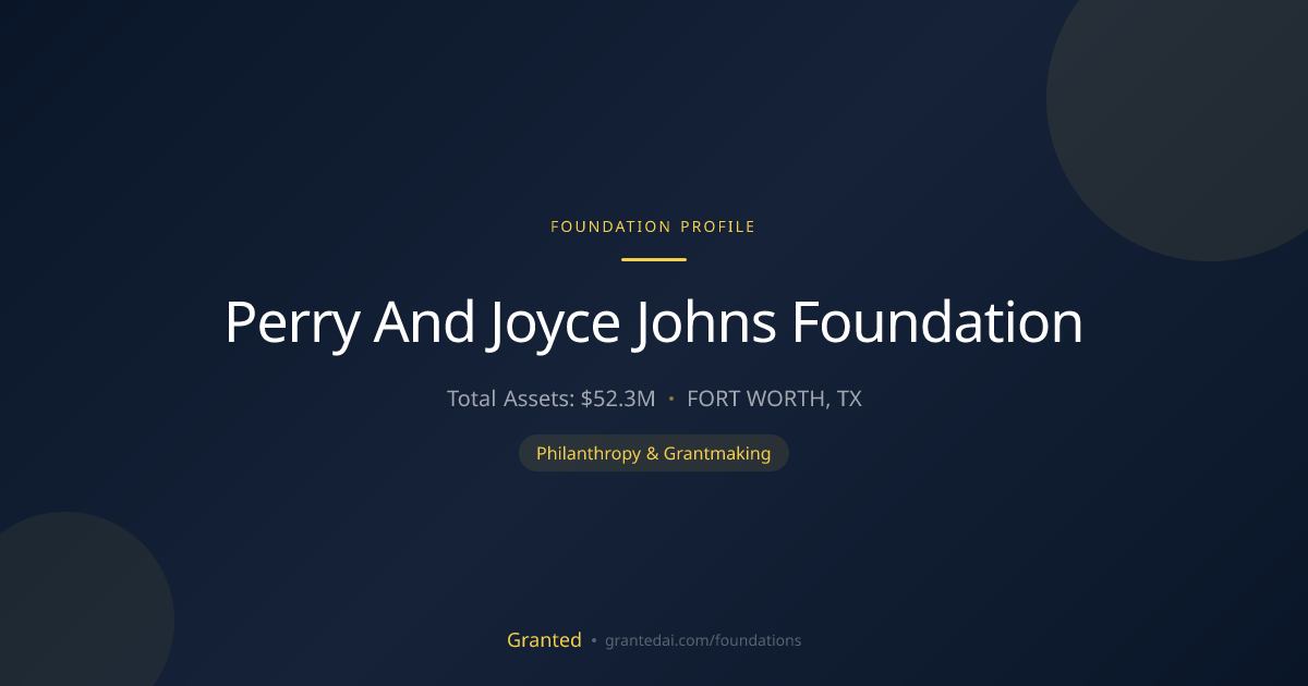 Perry And Joyce Johns Foundation | Granted AI