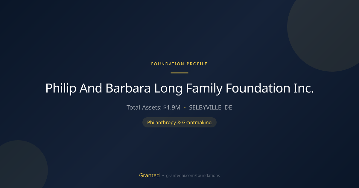 Philip And Barbara Long Family Foundation Inc. | Granted AI