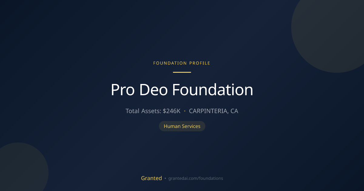 Pro Deo Foundation | Granted AI