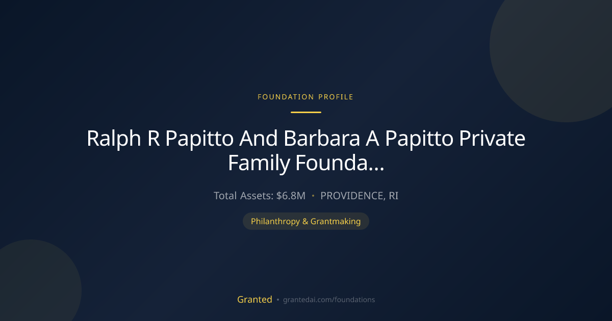 Ralph R Papitto And Barbara A Papitto Private Fa... | Granted AI