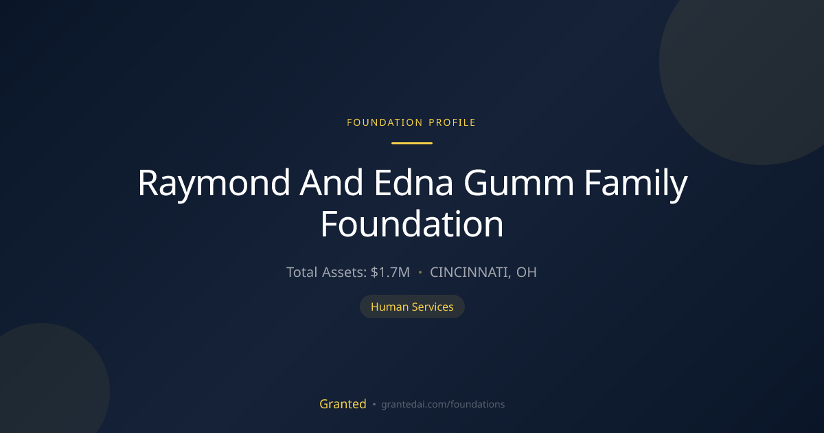 Raymond And Edna Gumm Family Foundation | Granted AI