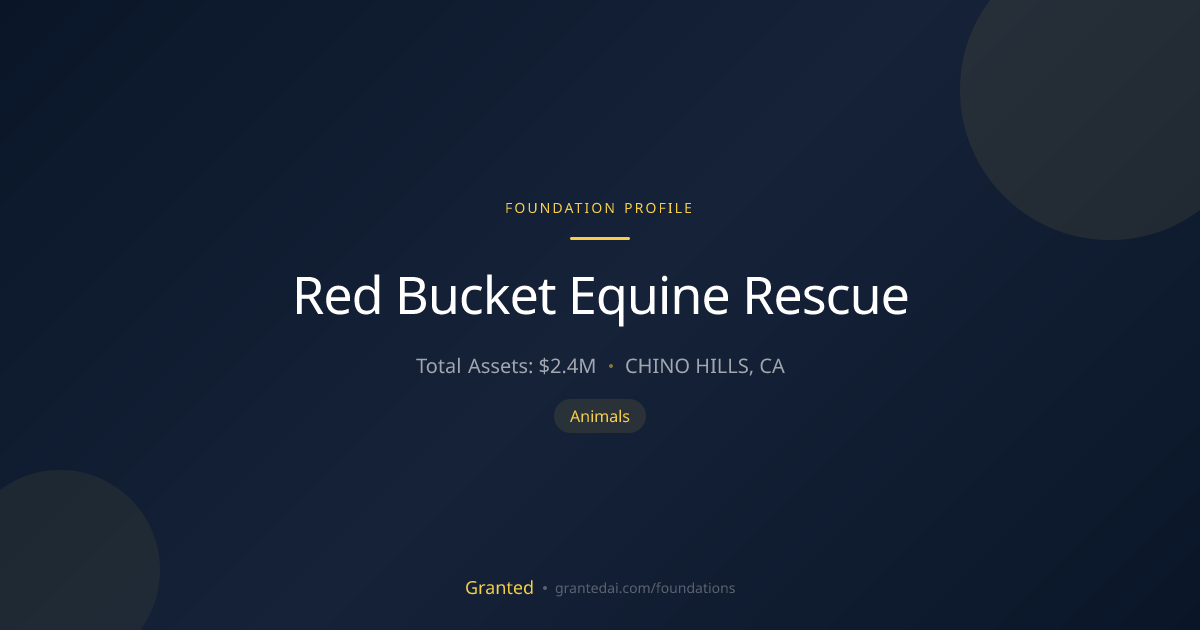 Red Bucket Equine Rescue | Granted AI