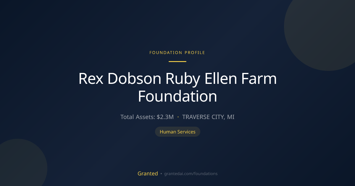 Rex Dobson Ruby Ellen Farm Foundation | Granted AI