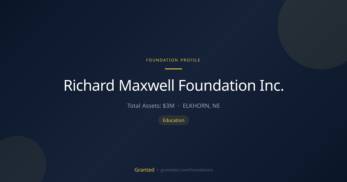 Richard Maxwell Foundation Inc. | Granted AI