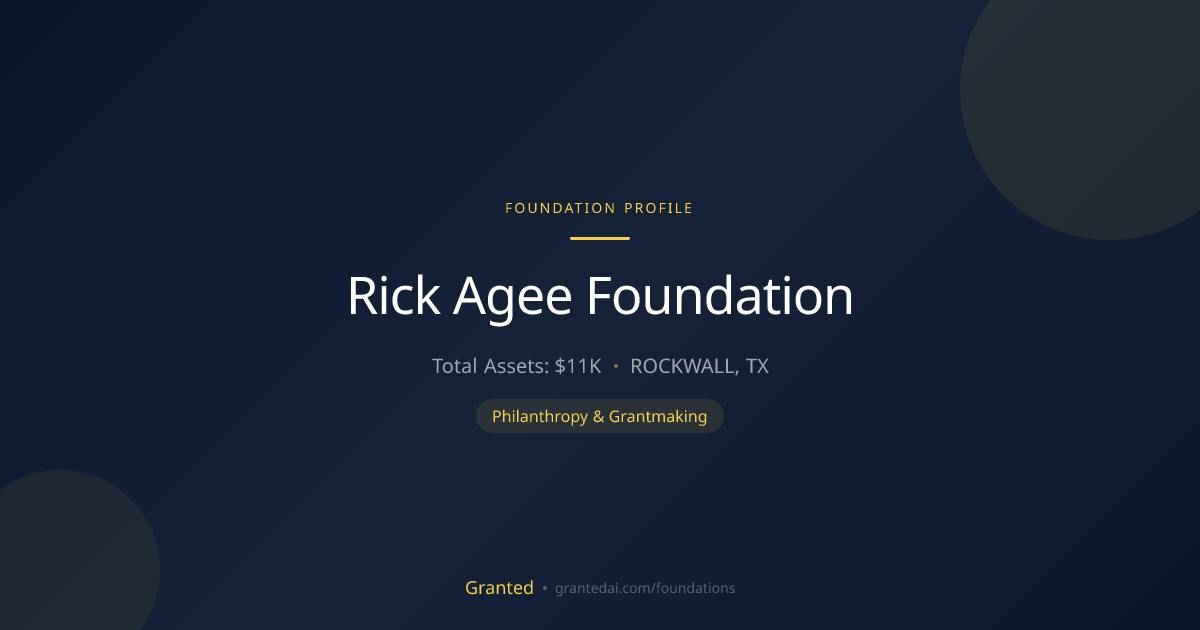Rick Agee Foundation | Granted AI
