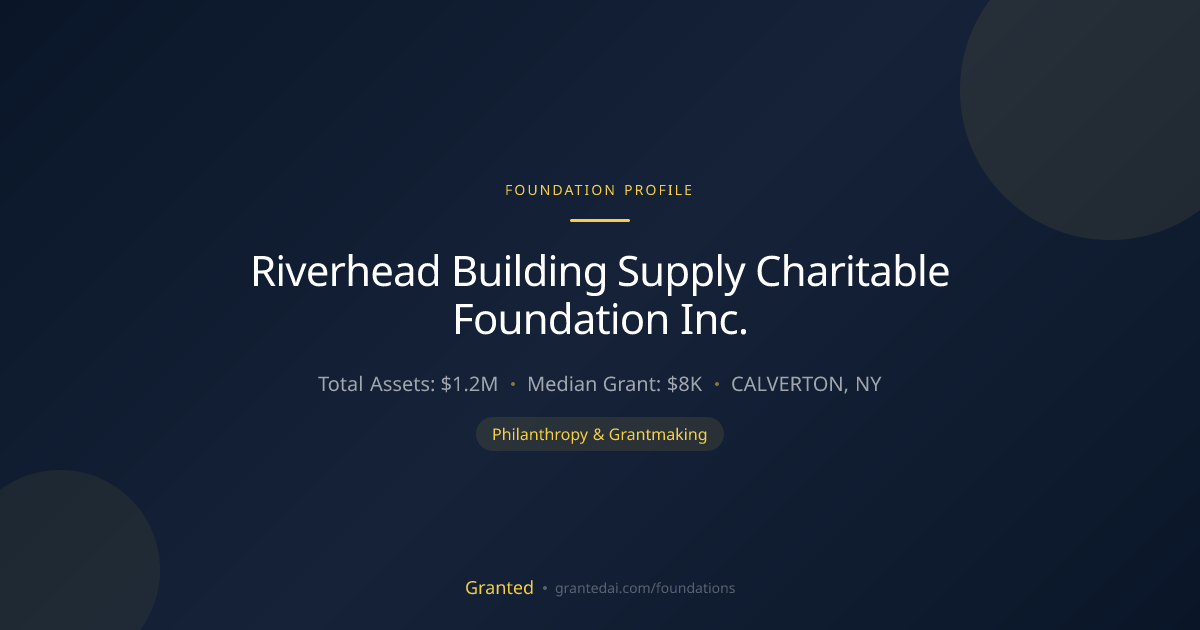 Riverhead Building Supply Charitable Foundation ... | Granted AI