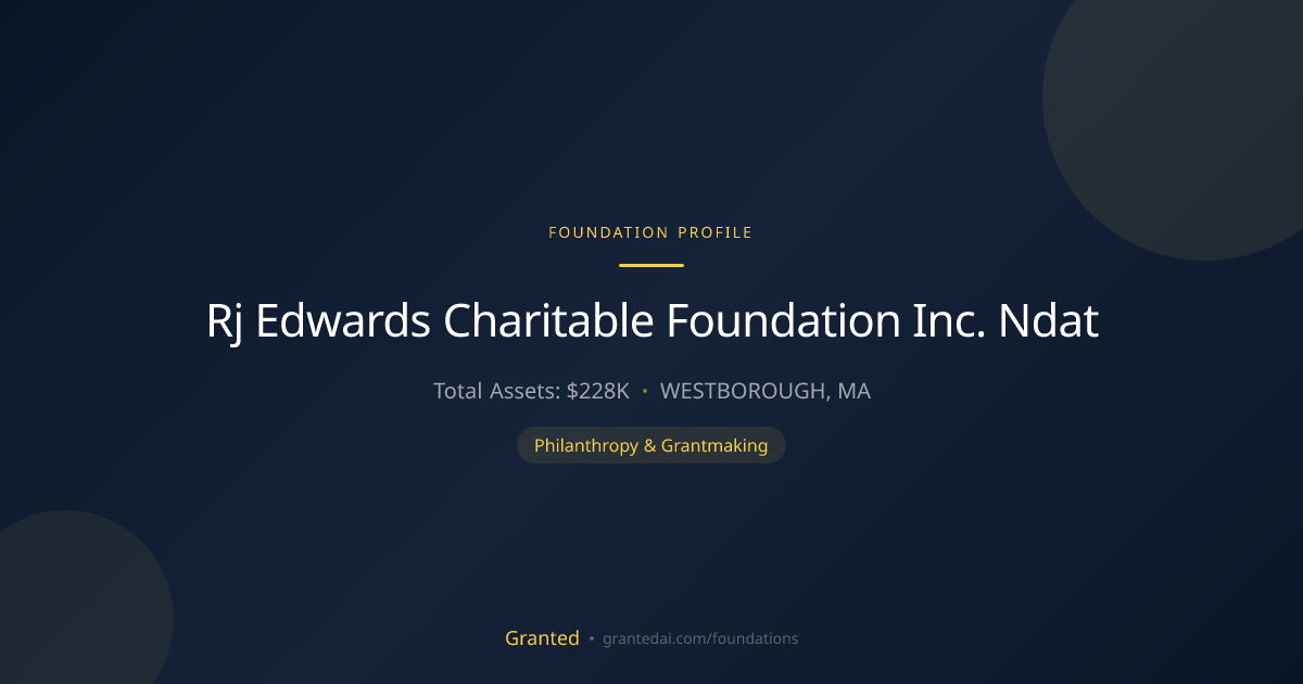 Rj Edwards Charitable Foundation Inc. Ndat | Granted AI