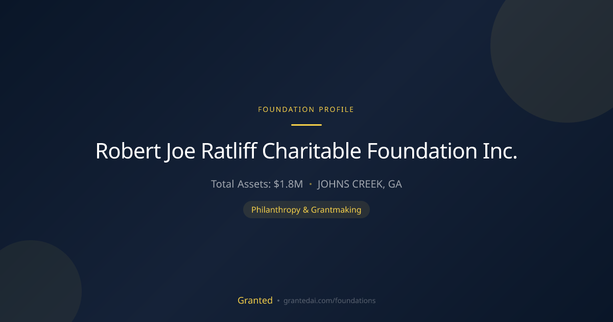 Robert Joe Ratliff Charitable Foundation Inc. | Granted AI