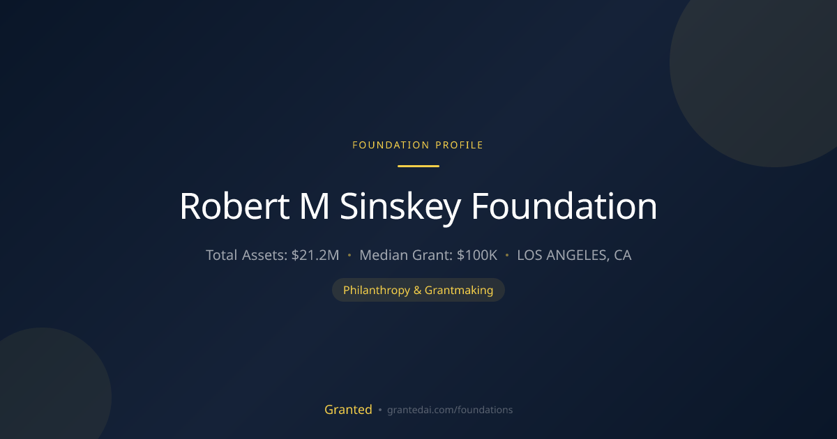 Robert M Sinskey Foundation | Granted AI