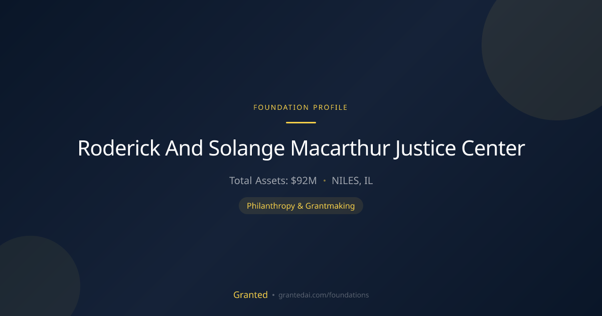 Roderick And Solange Macarthur Justice Center | Granted AI