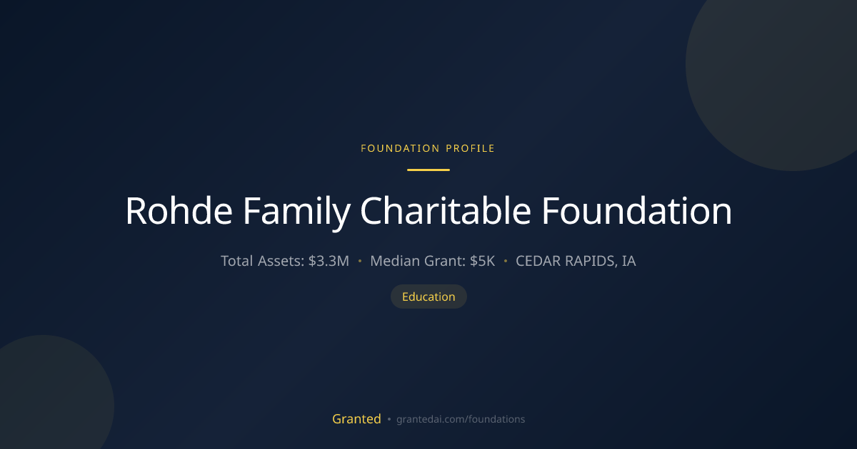 Rohde Family Charitable Foundation | Granted AI