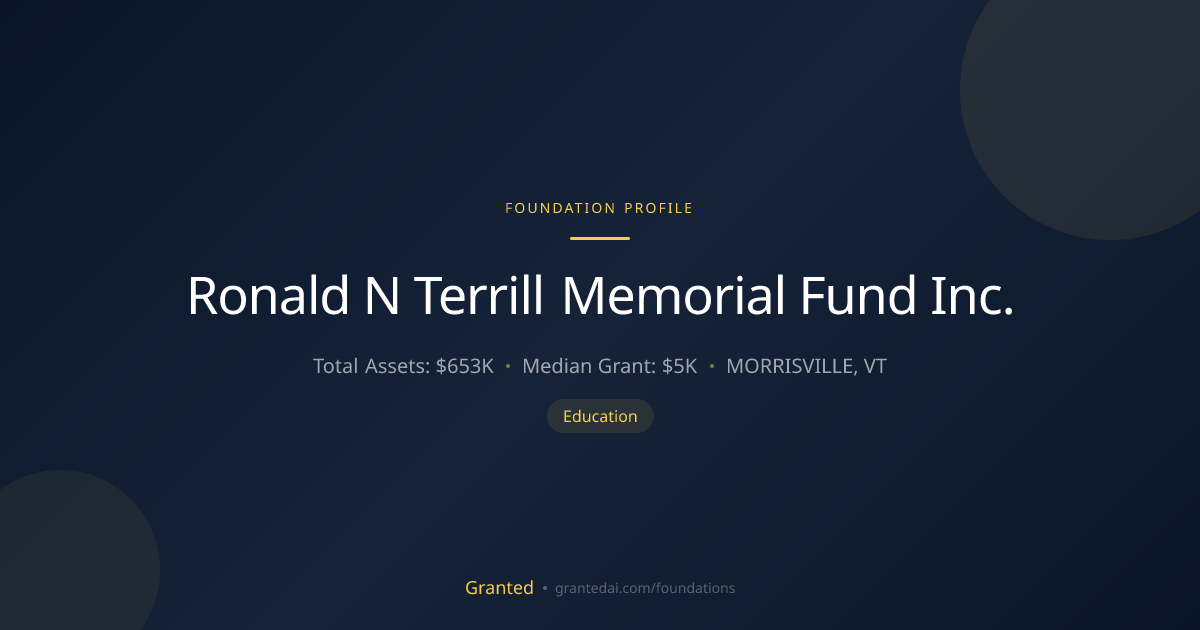 Ronald N Terrill Memorial Fund Inc. | Granted AI
