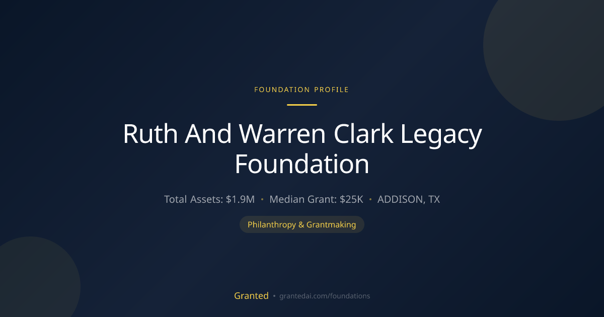 Ruth And Warren Clark Legacy Foundation | Granted AI
