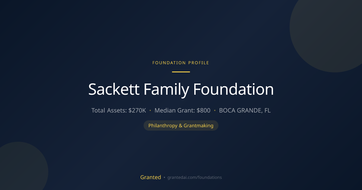 Sackett Family Foundation | Granted AI