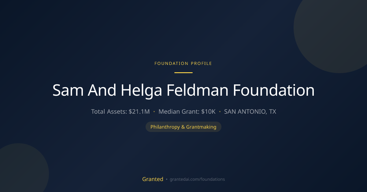 Sam And Helga Feldman Foundation | Granted AI