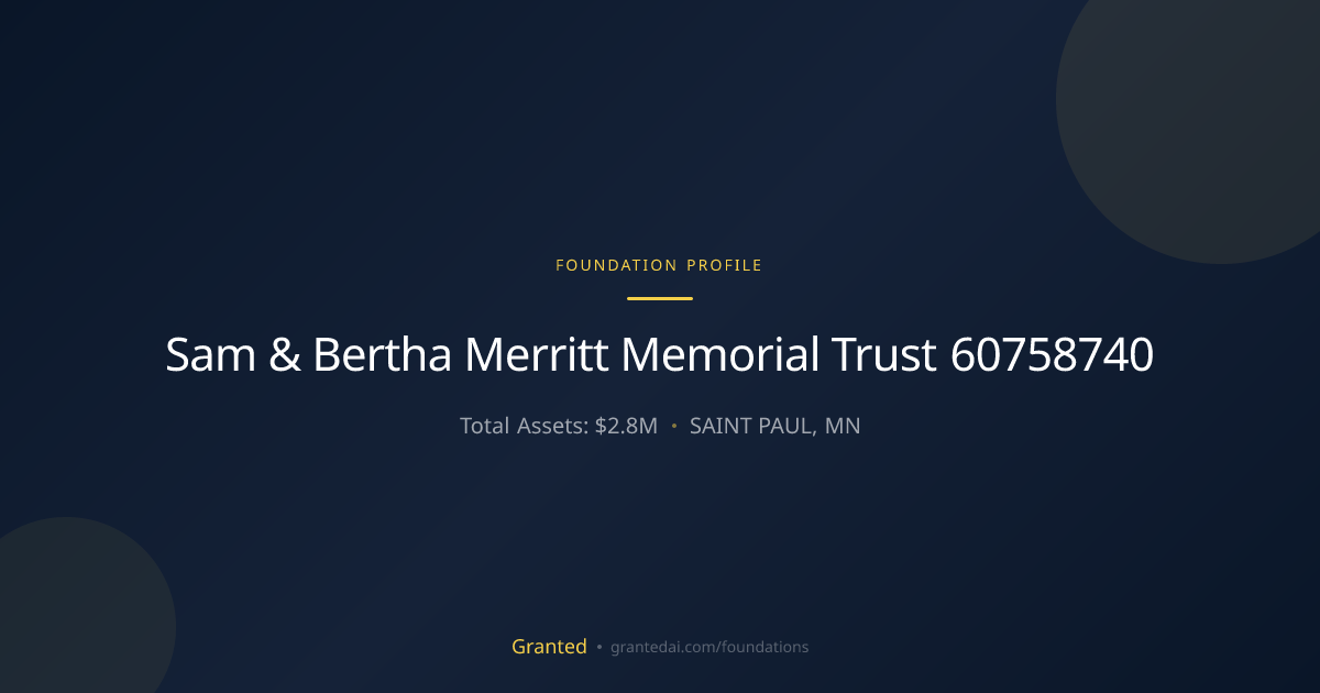 Sam & Bertha Merritt Memorial Trust 60758740 | Granted AI