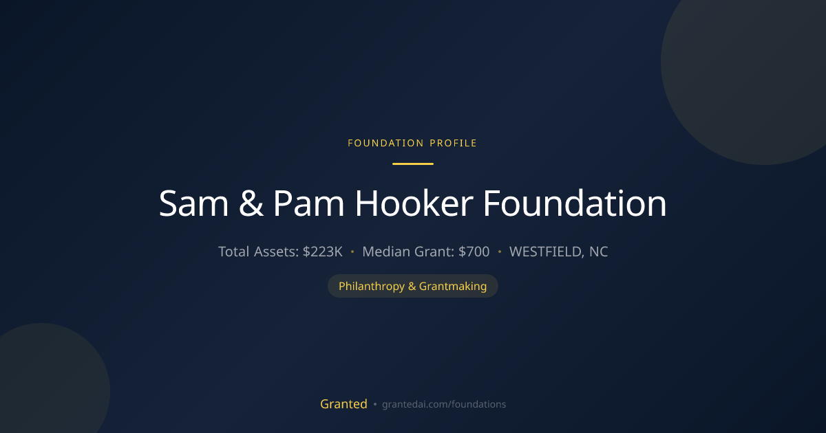 Sam & Pam Hooker Foundation | Granted AI
