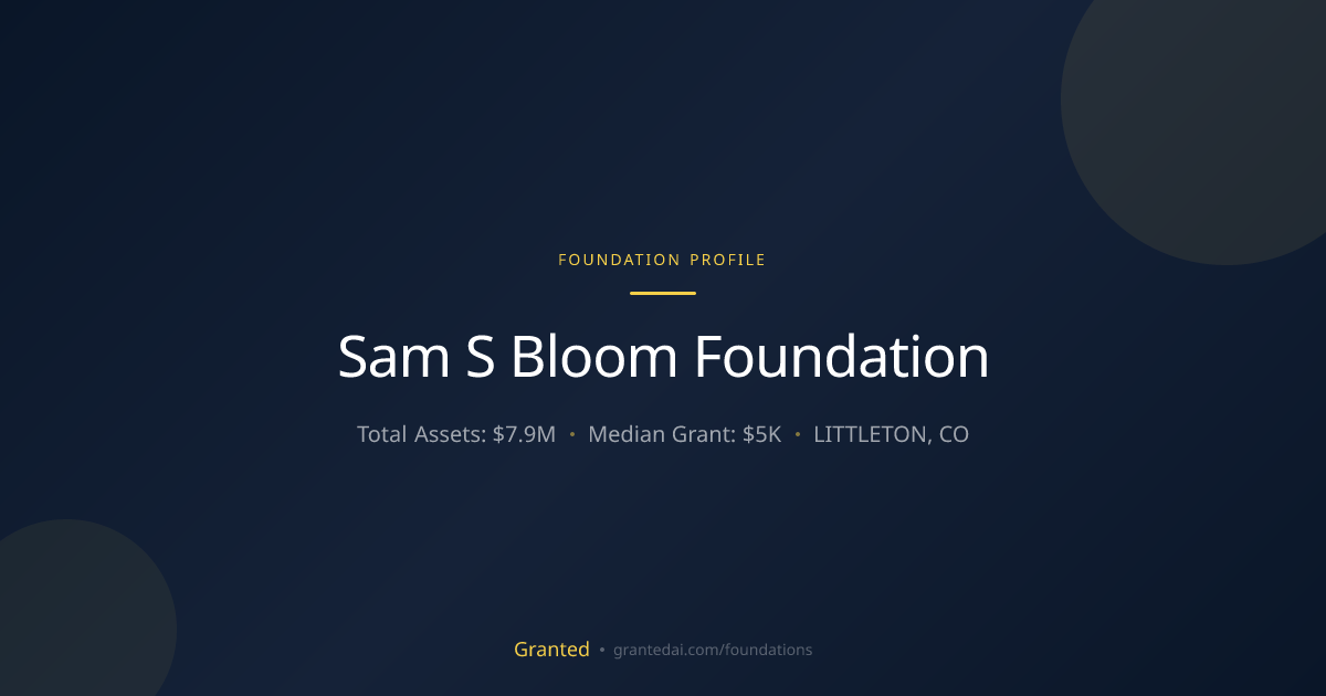 Sam S Bloom Foundation | Granted AI