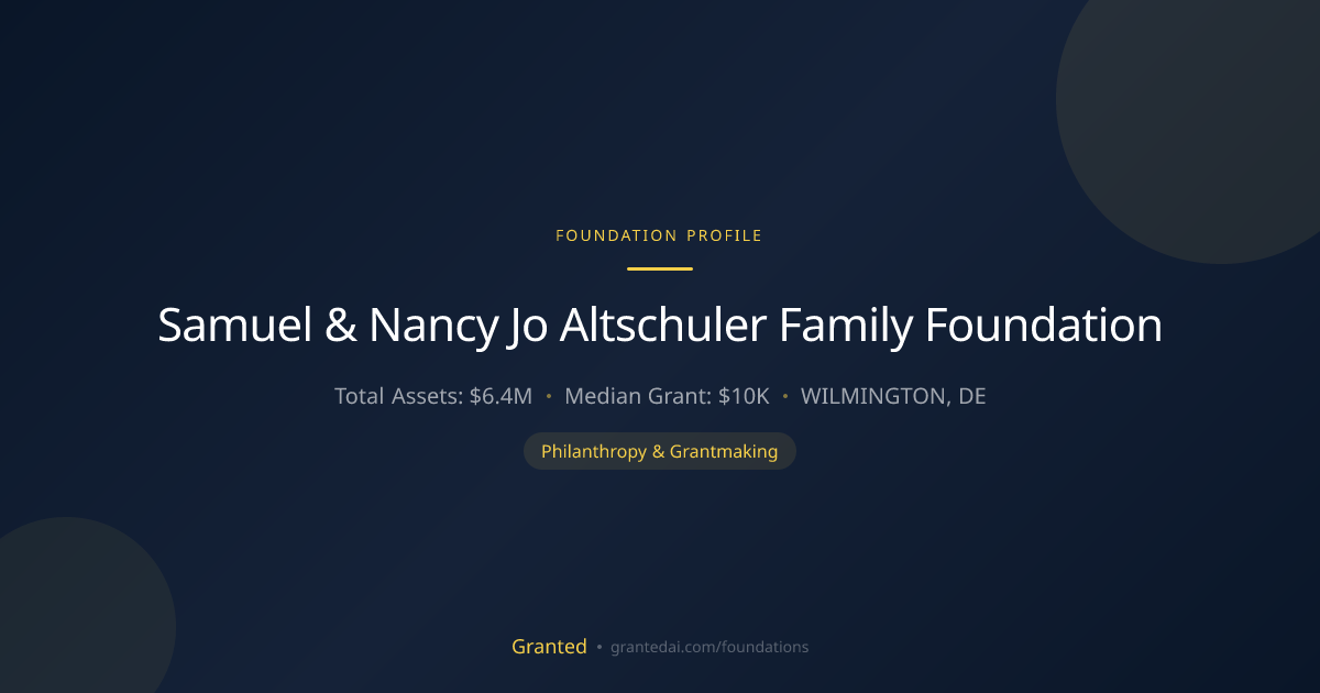 Samuel & Nancy Jo Altschuler Family Foundation | Granted AI