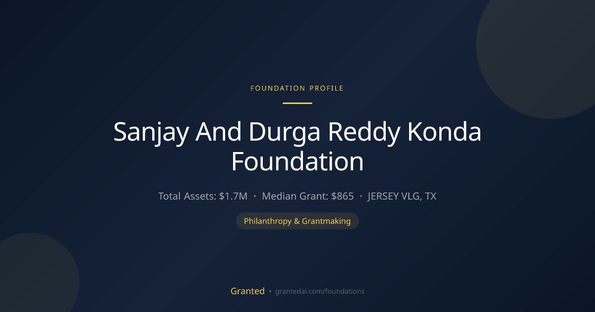 Sanjay And Durga Reddy Konda Foundation | Granted AI