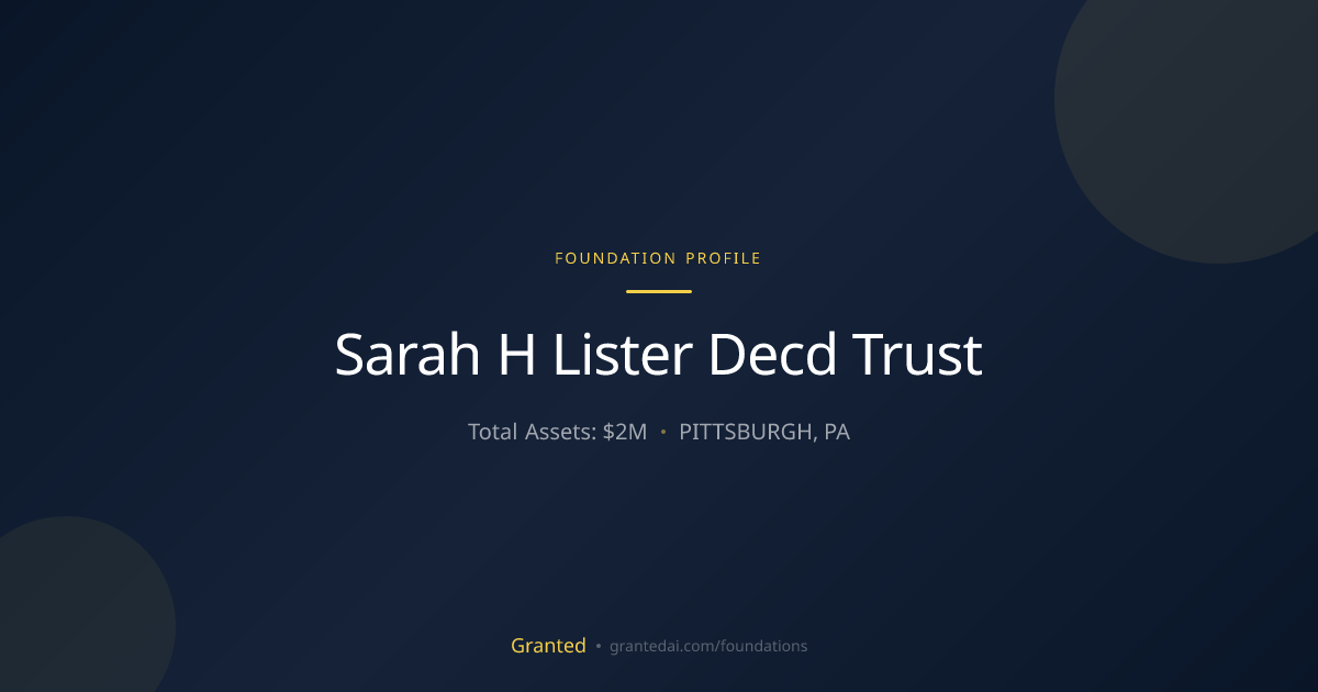 Sarah H Lister Decd Trust | Granted AI