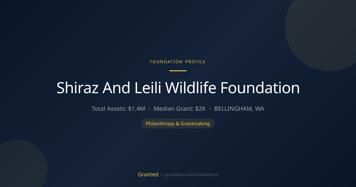 Shiraz And Leili Wildlife Foundation | Granted AI