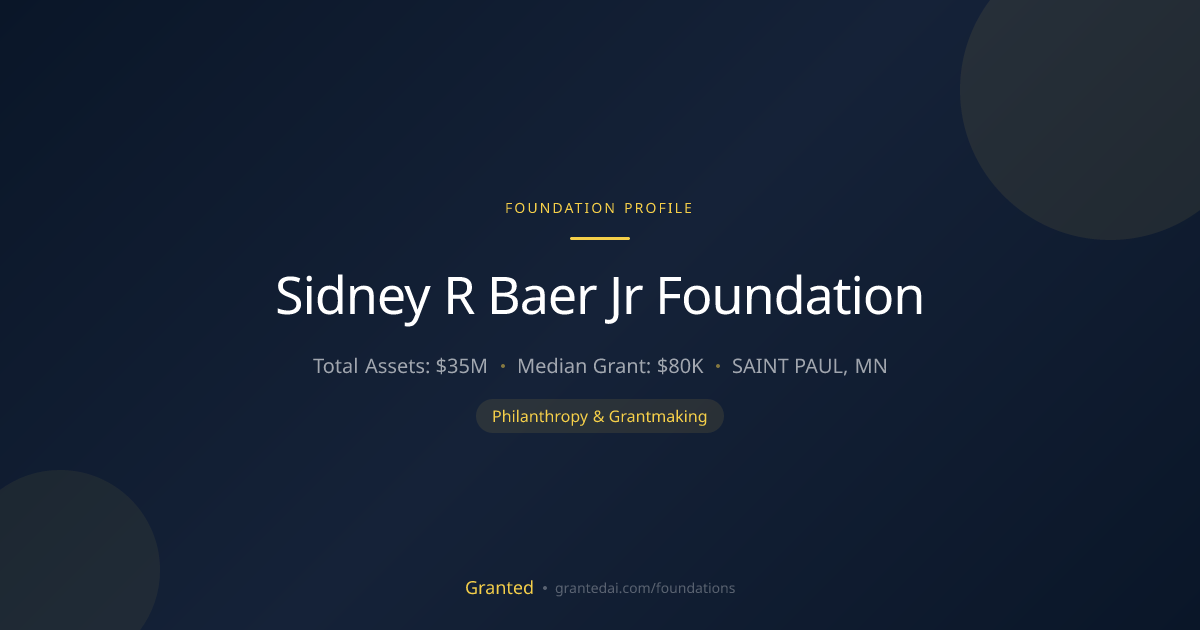 Sidney R Baer Jr Foundation | Granted AI