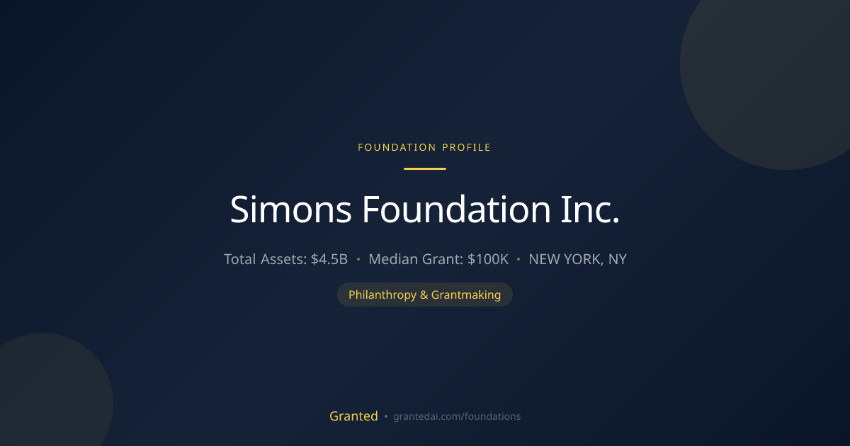 Simons Foundation Inc. | Granted AI