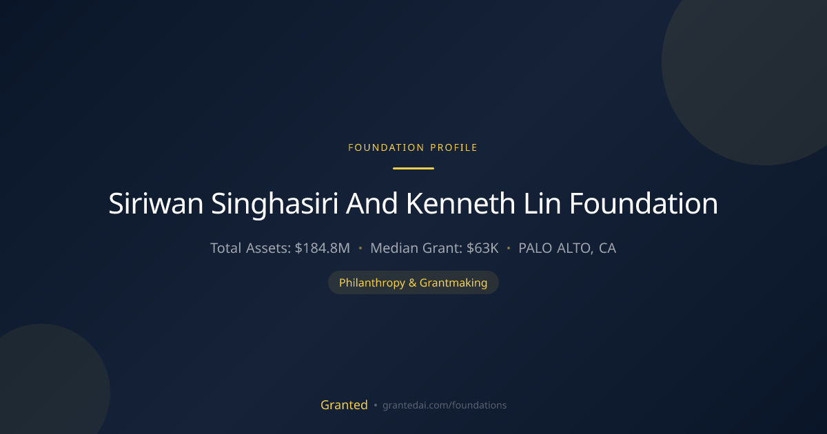 Siriwan Singhasiri And Kenneth Lin Foundation | Granted AI
