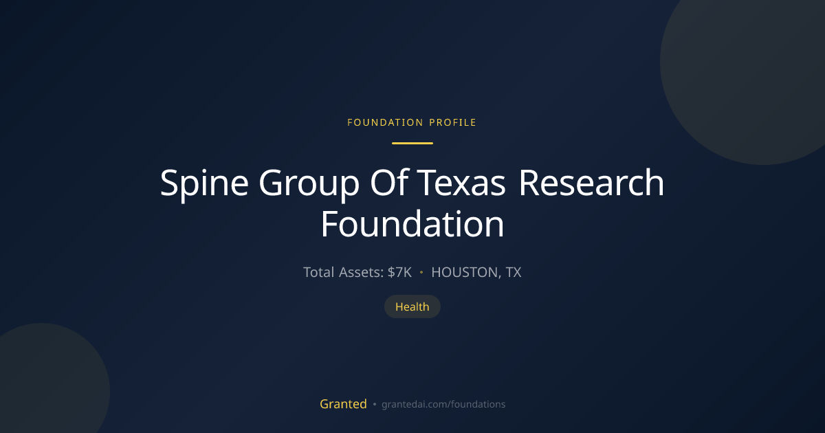 Spine Group Of Texas Research Foundation | Granted AI
