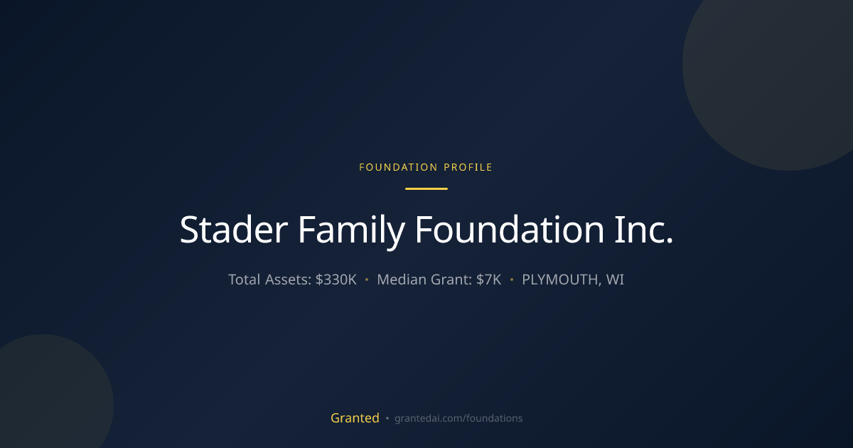 Stader Family Foundation Inc. | Granted AI
